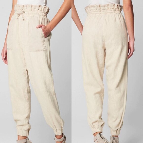 Blank NYC Women's NWT Cream Paperbag Pockets Linen Blend Away From Here Pants XS - Picture 1 of 10